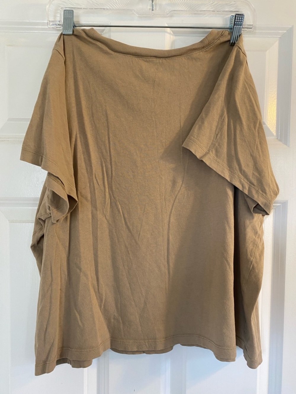 Madewell Boxi-Crop Sleeve Crewneck Tee in Beige - Picture 3 of 4